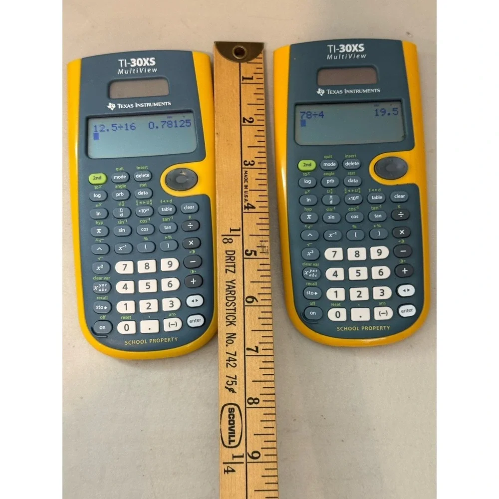 2 Texas Instruments TI-30XS MultiView Scientific Calculators Yellow Academia